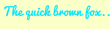 Image with Font Color 00E5FF and Background Color FBFFC8